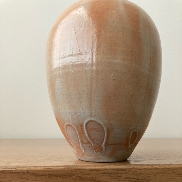 studio pottery vanilla sherbet artist signed handthrown stoneware vase handmade - Picture 3 of 10